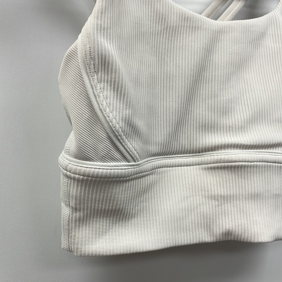 Lululemon Energy Ribbed Textured Racerback Sports Bra White 2 - Picture 3 of 6